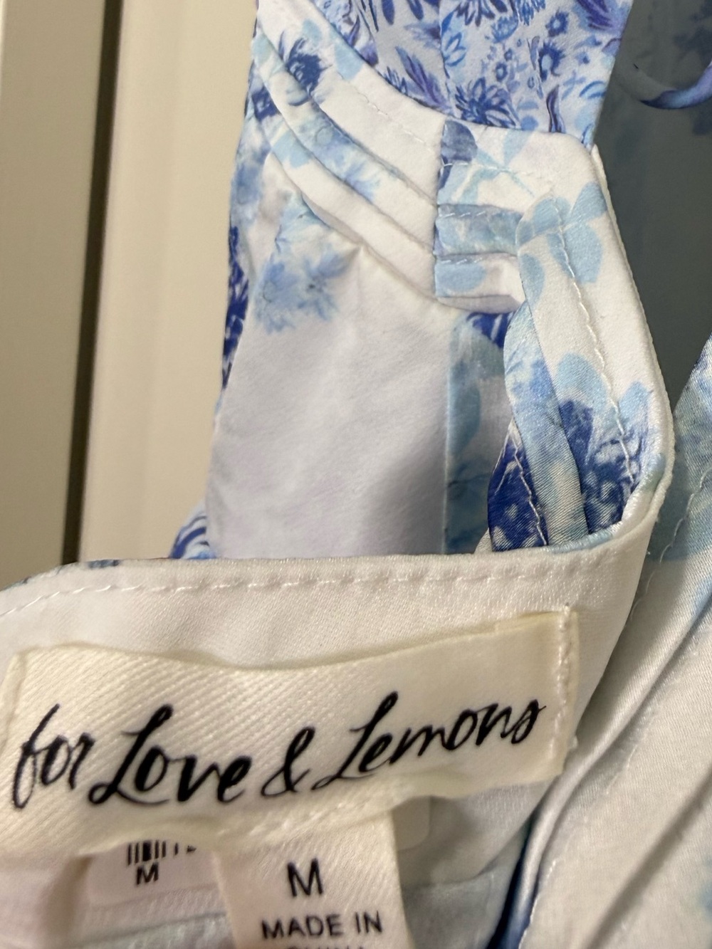 For Love & Lemons Rosalyn Maxi Dress Blue and White Floral Lace Size Medium - Picture 8 of 16